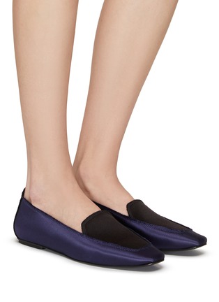 Figure View - Click To Enlarge - PEDRO GARCIA  - ‘Tamer’ Bicoloured Satin Loafers