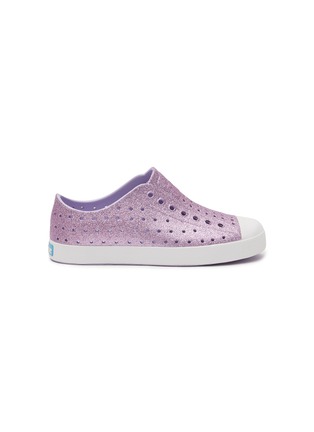Main View - Click To Enlarge - NATIVE - ‘Jefferson’ Glittered Perforated Junior Slip-On Sneakers