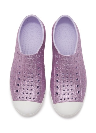 Figure View - Click To Enlarge - NATIVE - ‘Jefferson’ Glittered Perforated Junior Slip-On Sneakers