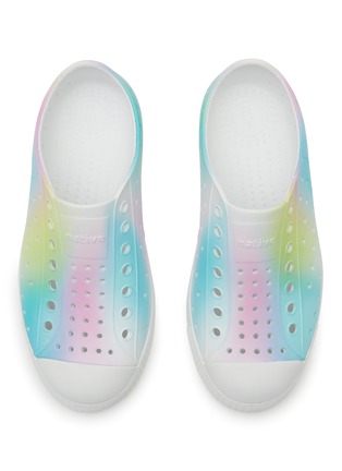 Figure View - Click To Enlarge - NATIVE - ‘Jefferson’ Perforated Rainbow Coloured Kids Slip-On Sneakers