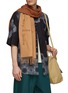 Figure View - Click To Enlarge - ACNE STUDIOS - LOGO INTARSIA DOUBLE FACE TARTAN MOTIF FRINGED SCARF