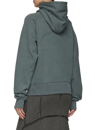 Back View - Click To Enlarge - HYEIN SEO - Thumbhole Buttoned Cowl Neck Cotton Hoodie