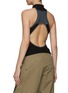 Back View - Click To Enlarge - HYEIN SEO - Open Racerback Mock Neck Cotton Blend Sleeveless Top