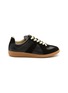 Main View - Click To Enlarge - MAISON MARGIELA - ‘REPLICA’ LOW TOP LACE UP NAPPA LEATHER SUEDE SNEAKERS