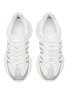 Detail View - Click To Enlarge - MAISON MARGIELA - ‘50/50’ CALFSKIN LEATHER PANEL LOW TOP LACE UP SNEAKERS