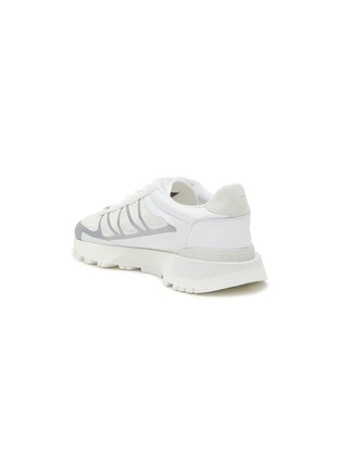  - MAISON MARGIELA - ‘50/50’ CALFSKIN LEATHER PANEL LOW TOP LACE UP SNEAKERS
