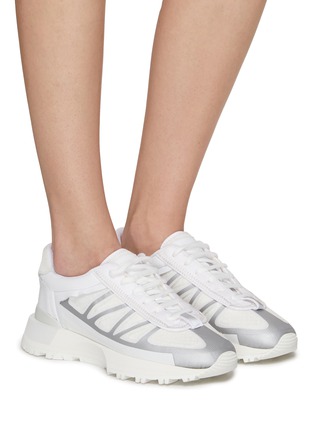 MAISON MARGIELA | '50/50' CALFSKIN LEATHER PANEL LOW TOP LACE UP SNEAKERS | | Lane Crawford
