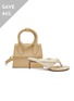 Main View - Click To Enlarge - LANE CRAWFORD - Jacquemus Matchy Matchy Set<br>'Le Chiquito Noeud' Looped Top Handle Leather Bag & 'Les Sandales Mari' Padded Leather Thong Sandals