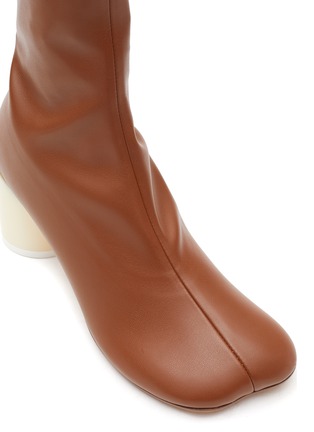 Detail View - Click To Enlarge - MM6 MAISON MARGIELA - Faux Leather Tall Sock Shaft Heeled Ankle Boots