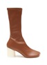 MM6 MAISON MARGIELA - Faux Leather Tall Sock Shaft Heeled Ankle Boots