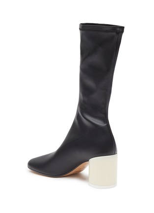 - MM6 MAISON MARGIELA - Faux Leather Tall Sock Shaft Heeled Ankle Boots