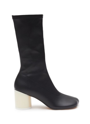 Main View - Click To Enlarge - MM6 MAISON MARGIELA - Faux Leather Tall Sock Shaft Heeled Ankle Boots