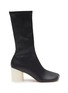 MM6 MAISON MARGIELA - Faux Leather Tall Sock Shaft Heeled Ankle Boots