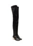 Detail View - Click To Enlarge - MM6 MAISON MARGIELA - Faux Leather Heeled Over-The-Knee Boots
