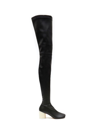 Main View - Click To Enlarge - MM6 MAISON MARGIELA - Faux Leather Heeled Over-The-Knee Boots