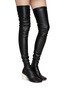 Figure View - Click To Enlarge - MM6 MAISON MARGIELA - Faux Leather Heeled Over-The-Knee Boots