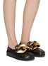 Figure View - Click To Enlarge - JW ANDERSON - Flat Chain Step-In Heel Leather Loafers