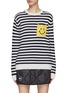 Main View - Click To Enlarge - JOSHUA’S - SMILEY POCKET STRIPED CREWNECK SWEATER