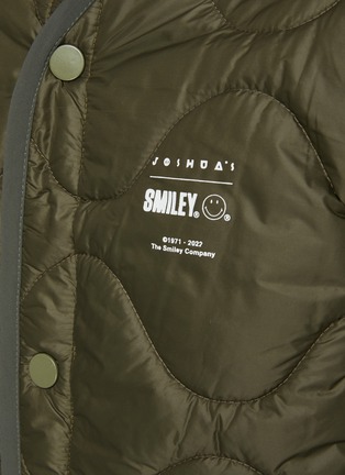  - JOSHUA’S - MILITARY QUILTED SMILEY PRINT BUTTON-DOWN NYLON JACKET