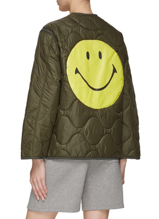 Back View - Click To Enlarge - JOSHUA’S - MILITARY QUILTED SMILEY PRINT BUTTON-DOWN NYLON JACKET