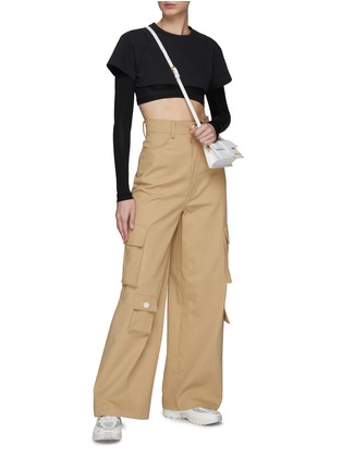Figure View - Click To Enlarge - THE FRANKIE SHOP - ‘Hailey’ Cotton Oversized High Waist Cargo Pants