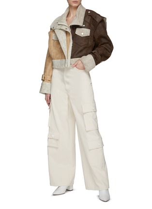 Figure View - Click To Enlarge - THE FRANKIE SHOP - ‘Hailey’ Cotton Oversized High Waist Cargo Pants