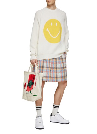 Figure View - Click To Enlarge - JOSHUA’S - SMILEY FACE WOOL CASHMERE BLEND RAGLAN SWEATER