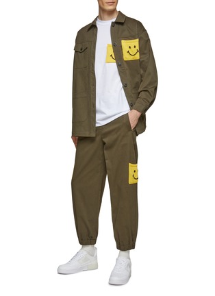 Figure View - Click To Enlarge - JOSHUA’S - CHEST SMILEY PATCH CARGO SHIRT JACKET