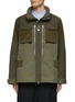 Main View - Click To Enlarge - WHITE MOUNTAINEERING - FLAP CHEST POCKET DETAIL CONCEALED HOOD JACKET