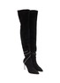 Figure View - Click To Enlarge - RENÉ CAOVILLA - ‘CLEO’ 100 HEMATITE STRASS EMBELLISHED SUEDE OVER-THE-KNEE BOOTS