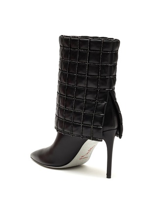  - RENÉ CAOVILLA - 100 QUILTED MOTIF HEMATITE STRASS EMBELLISHED HEELED BOOTS