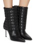 Figure View - Click To Enlarge - RENÉ CAOVILLA - 100 QUILTED MOTIF HEMATITE STRASS EMBELLISHED HEELED BOOTS