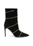 Main View - Click To Enlarge - RENÉ CAOVILLA - ‘CLEO’ HEMATITE STRASS DETAIL SUEDE BOOTS
