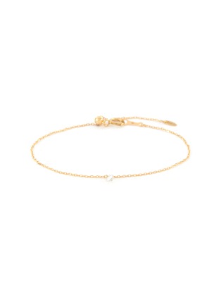 Front View - Click To Enlarge - LANE CRAWFORD - Persée Matchy Matchy Set<br>'Aphrodite' Diamond Pearl 18K Gold Chain Ring & 'Danae' Diamond 18K Gold Bracelet