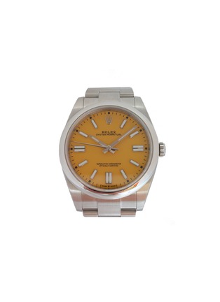 Main View - Click To Enlarge - LANE CRAWFORD VINTAGE COLLECTION - ROLEX OYSTER PERPETUAL YELLOW DIAL STEEL CASE WRIST WATCH
