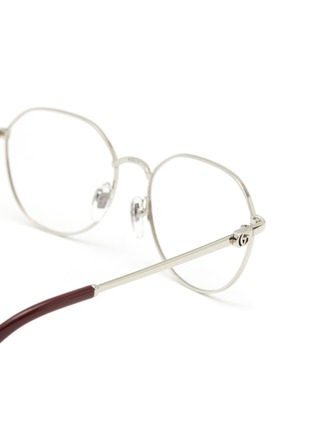 Detail View - Click To Enlarge - GUCCI - Contrasting Tip Metal Round Optical Glasses