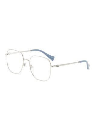 Main View - Click To Enlarge - GUCCI - Contrasting Tip Metal Square Optical Glasses
