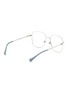 Figure View - Click To Enlarge - GUCCI - Contrasting Tip Metal Square Optical Glasses