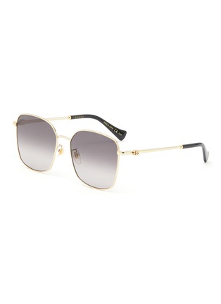 Main View - Click To Enlarge - GUCCI - Gradient Lens Metal Square Sunglasses
