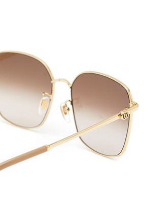 Detail View - Click To Enlarge - GUCCI - Gradient Lens Metal Square Sunglasses