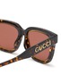 Detail View - Click To Enlarge - GUCCI - Logo Tortoiseshell Effect Acetate Wayfarer Sunglasses