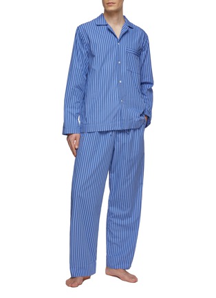  - TEKLA - Medium Organic Cotton Poplin Pyjamas Pants — Boro Stripes