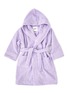 Main View - Click To Enlarge - TEKLA - Organic Cotton Terry Hooded 7-8 Year Old Kids Bathrobe — Lavender