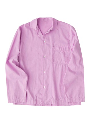 Main View - Click To Enlarge - TEKLA - Large Organic Cotton Poplin Pyjamas Shirt — Purple Pink