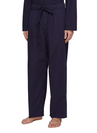 Detail View - Click To Enlarge - TEKLA - MEDIUM POPLIN PYJAMAS PANTS — TRUE NAVY