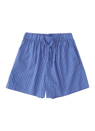 Main View - Click To Enlarge - TEKLA - Large Organic Cotton Poplin Pyjamas Shorts — Boro Stripes