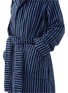 Detail View - Click To Enlarge - TEKLA - Small Organic Cotton Terry Hooded Bathrobe — Black & Blue