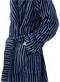 Detail View - Click To Enlarge - TEKLA - Small Organic Cotton Terry Hooded Bathrobe — Black & Blue
