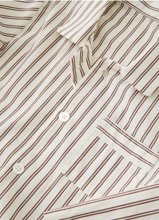 Detail View - Click To Enlarge - TEKLA - 1-2 YEAR OLD KIDS ORGANIC COTTON POPLIN PYJAMAS SET — HOPPER STRIPES