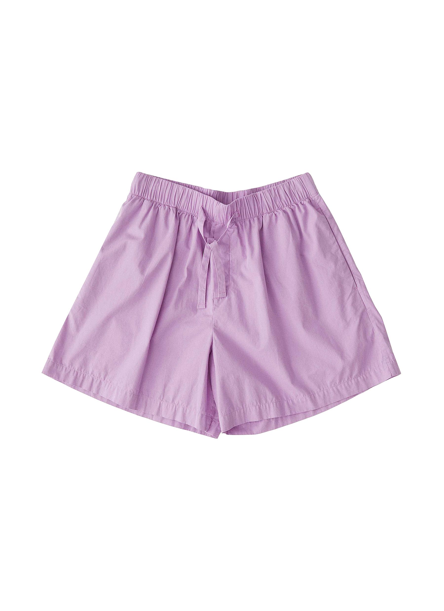 Tekla Kids' Medium Organic Cotton Poplin Pyjamas Shorts - Purple Pink